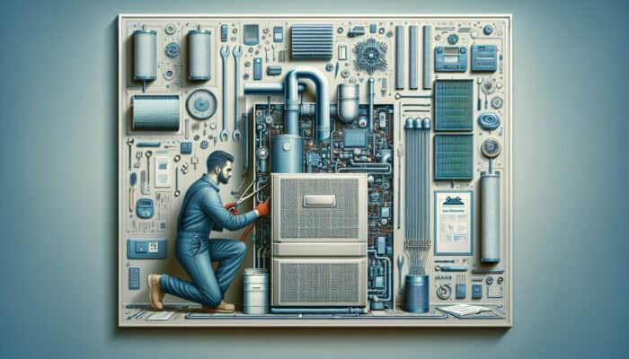 Furnace Services in Vancouver: A professional technician servicing a modern furnace in a cozy, well-heated home.