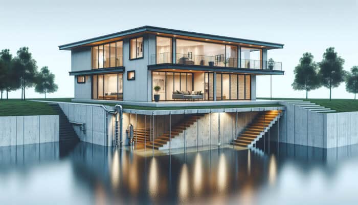 Basement Drainage Services in West Vancouver: Modern West Vancouver home with effective basement drainage system, preventing water damage and mold.