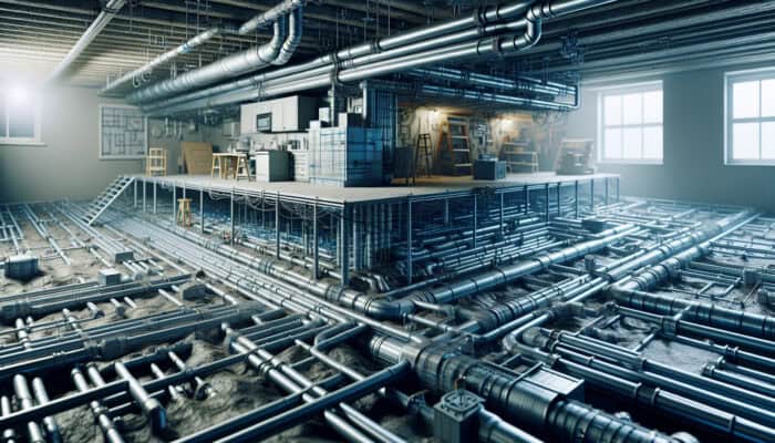 Crawl Space Drainage Services in Chilliwack: Diagram of a crawl space with drainage systems managing water flow in Chilliwack, preventing mold and ensuring a healthy indoor environment.